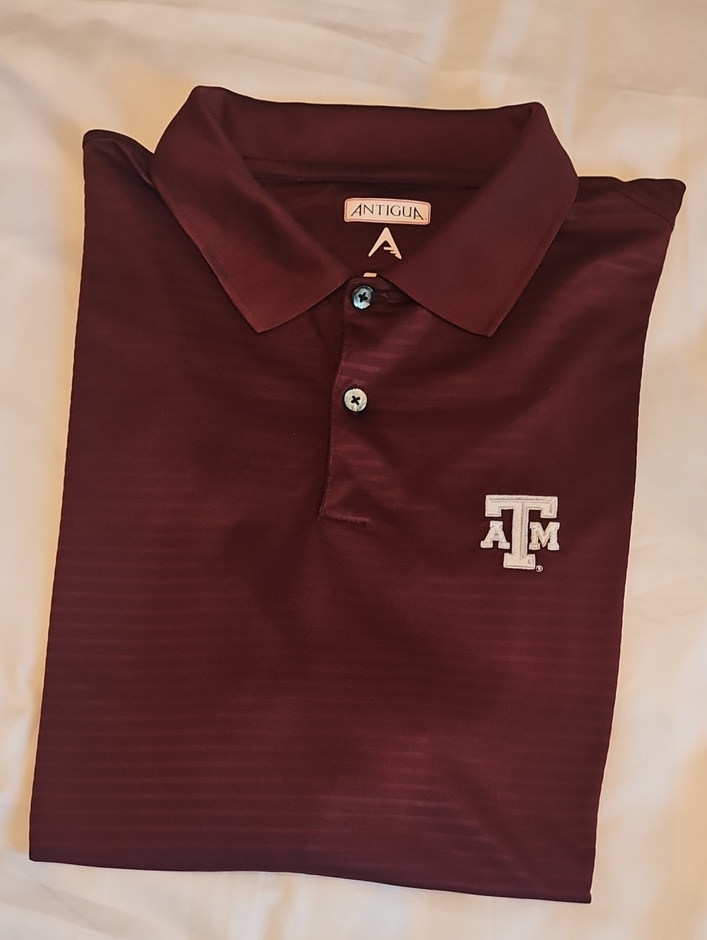 Antigua Maroon Men's Polo with White Embroidered Logo